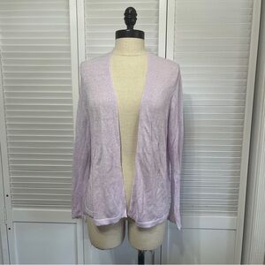 Lavender Open-Front Cardigan